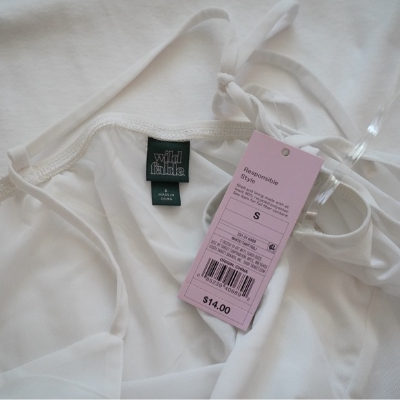 White Mesh Strappy Top - Picture 3 of 3